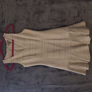 Banana Republic Cream Midi Dress Size 2P Knee Length